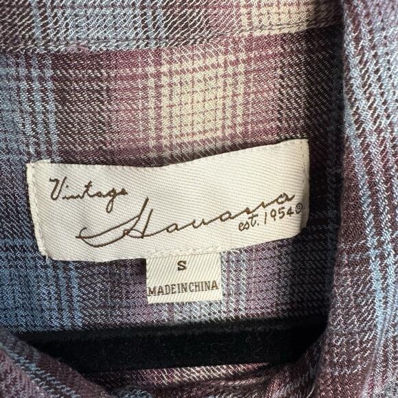 Vintage Havana Cream and Blue Plaid Button Front Long Sleeve Mini Dress - Picture 2 of 11